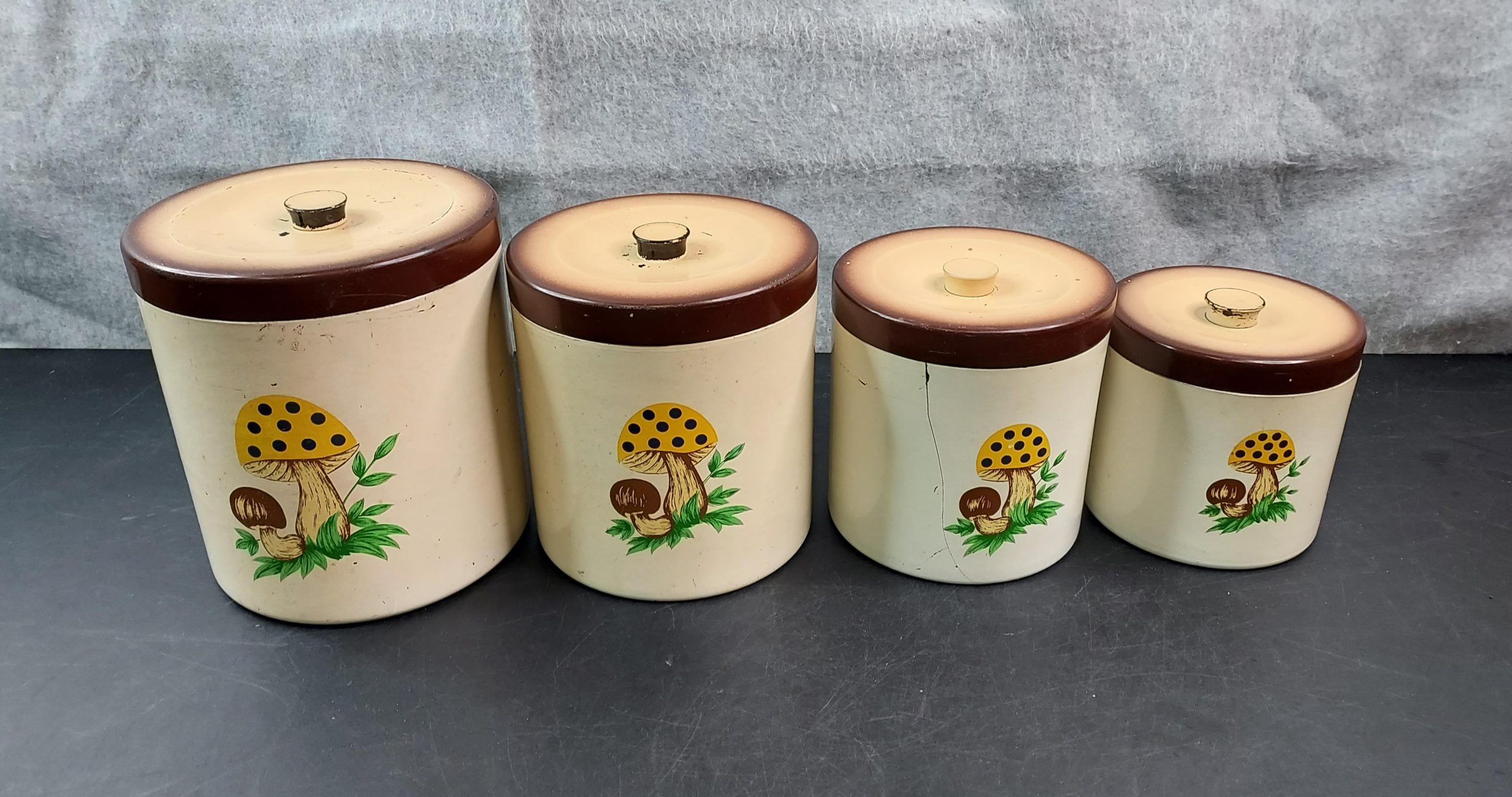 Vintage Sears Roebuck & Co. Merry Mushroom Canister Set - Image 2