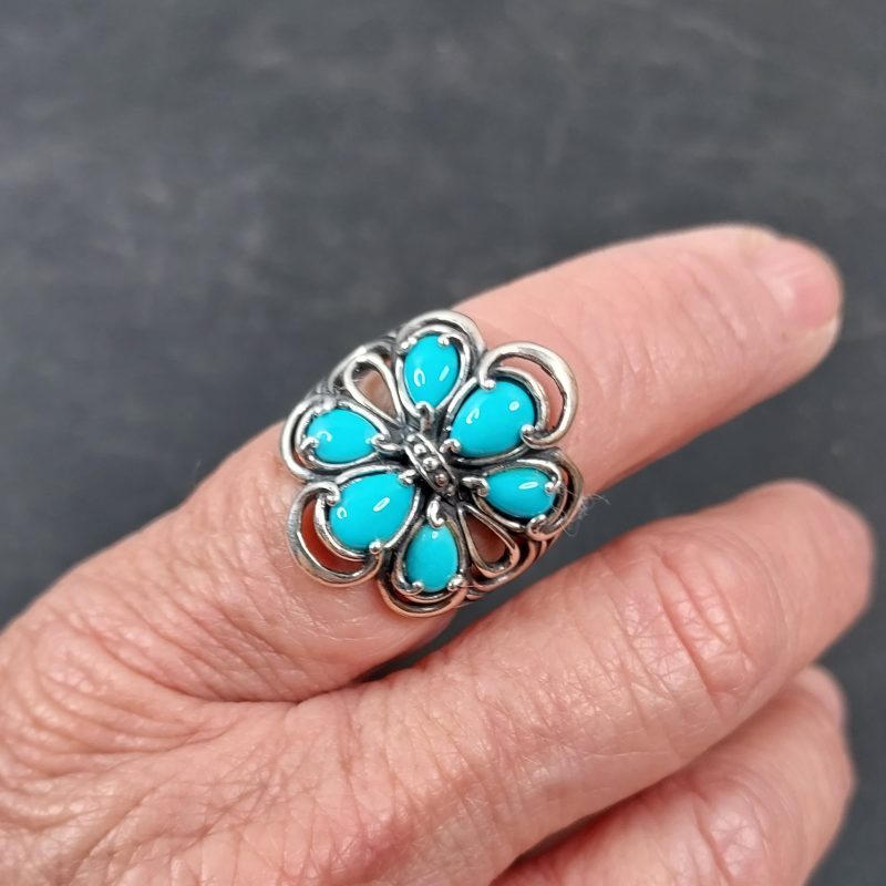 Sterling Silver Carolyn Pollack "Sleeping Beauty" Turquoise Ring