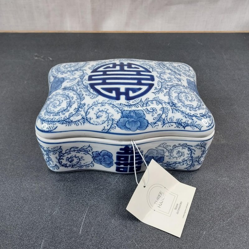 Three Hands "Double Happiness" Ceramic Trinket Box
