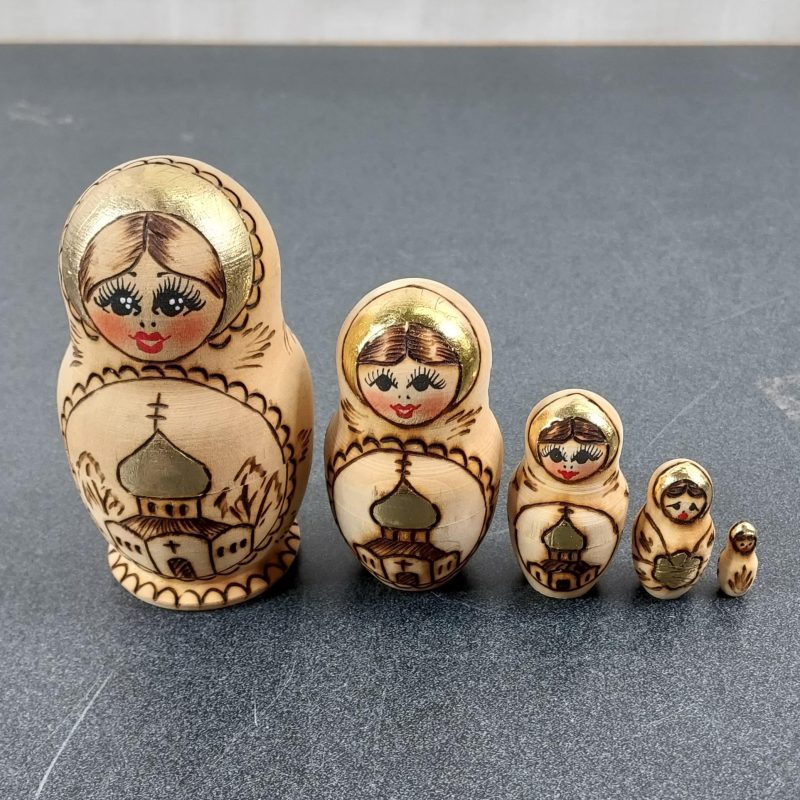 Russian Nesting Dolls - Gold Church