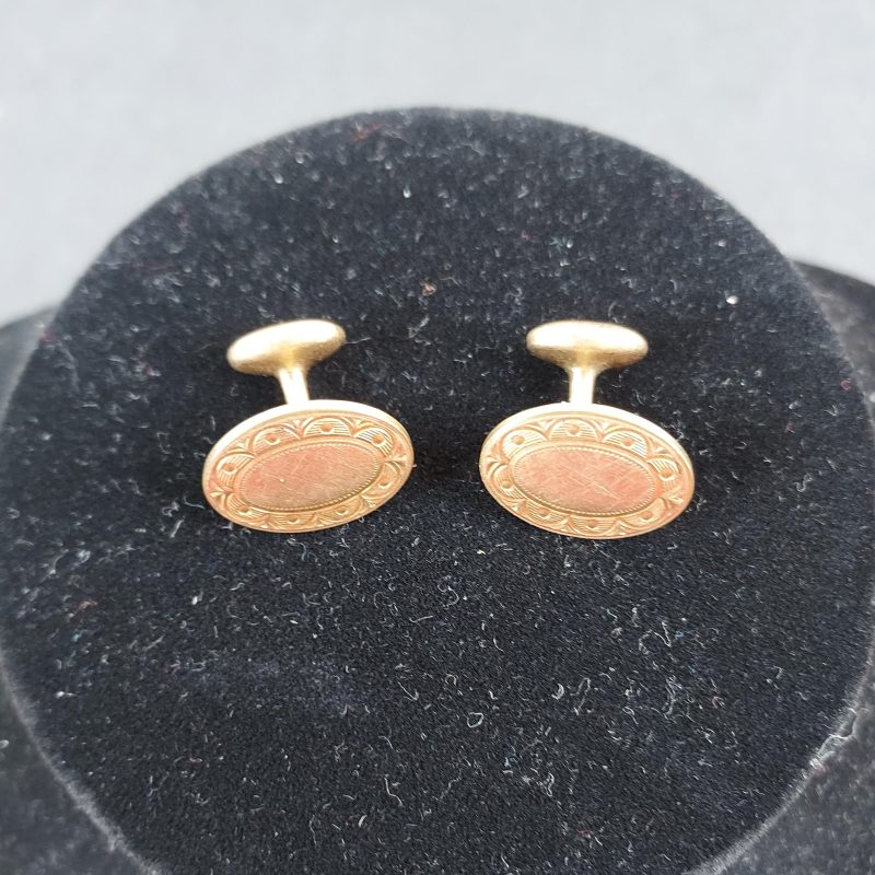 Krementz Plate Gold Cuff Links