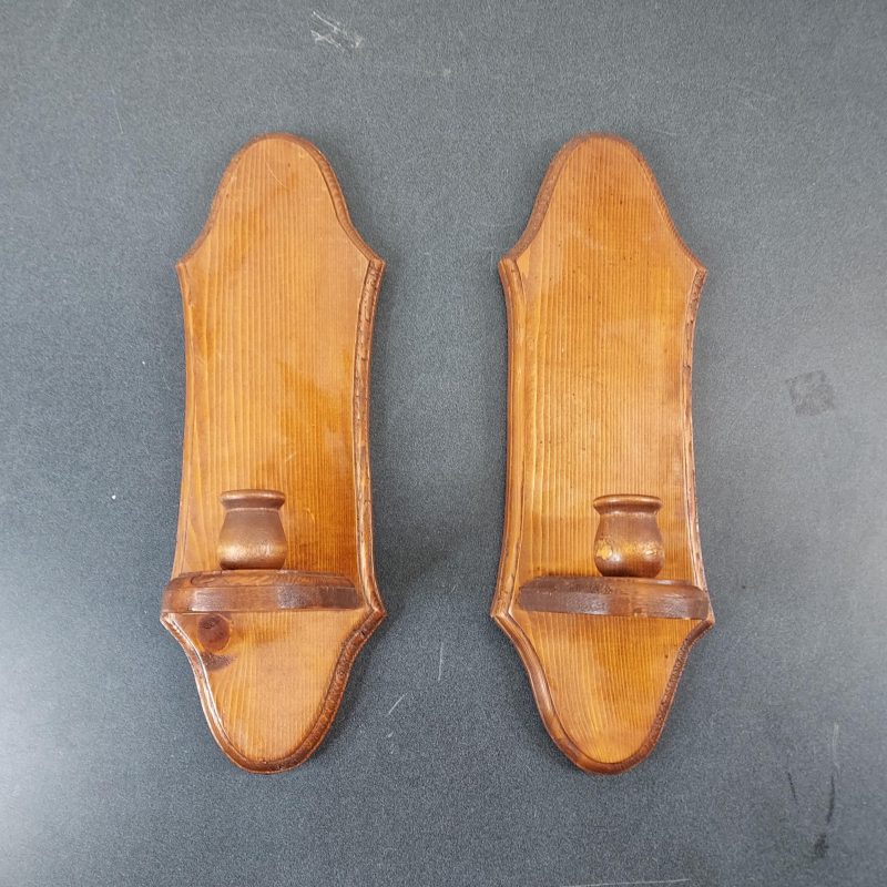 Wooden Wall Sconce Candle Holders