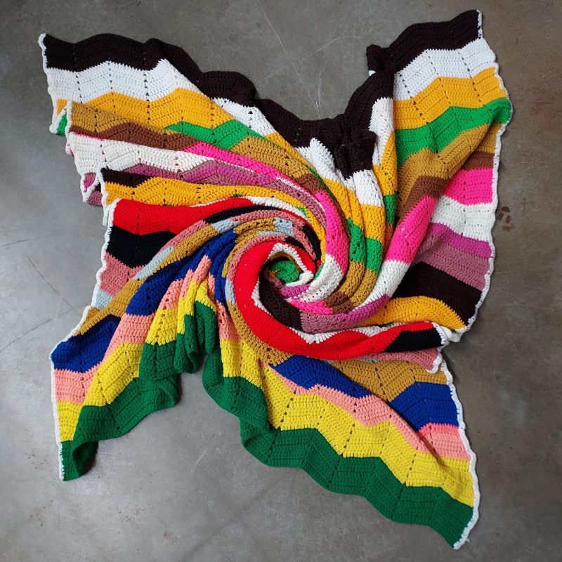Large Crocheted Rainbow Afghan