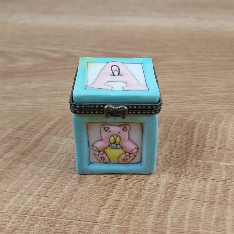 ABC Block Porcelain Trinket Box