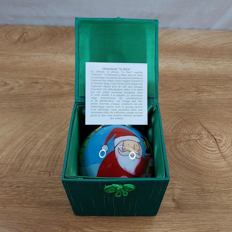 Pier 1 "Li Bien" Glass Ornament - Santa