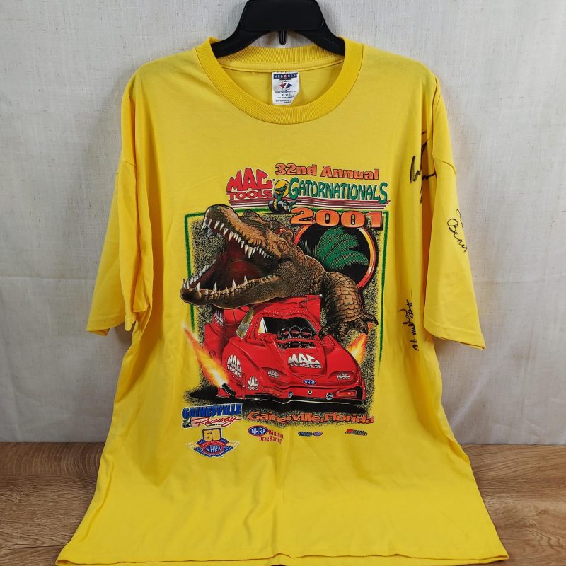 Autographed 2001 NHRA MAC Tools Gatornationals T-shirt (Adult XL)
