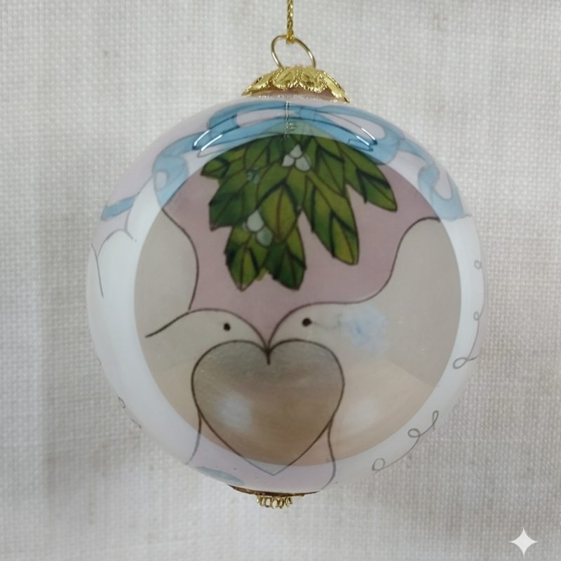 Pier 1 "Li Bien" Glass Ornament - Doves