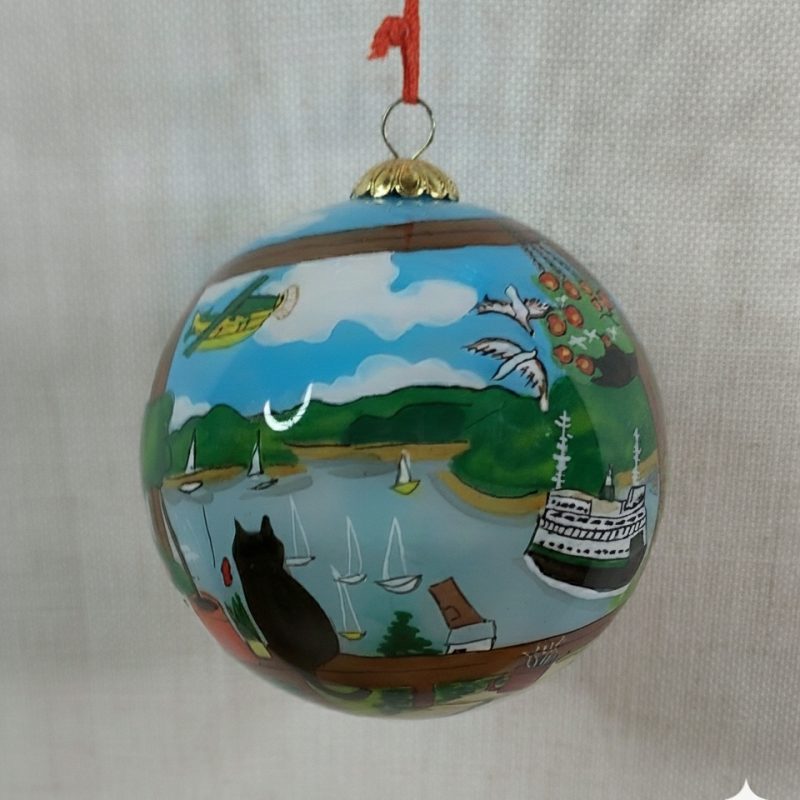 Friday Harbor, WA Glass Ornament