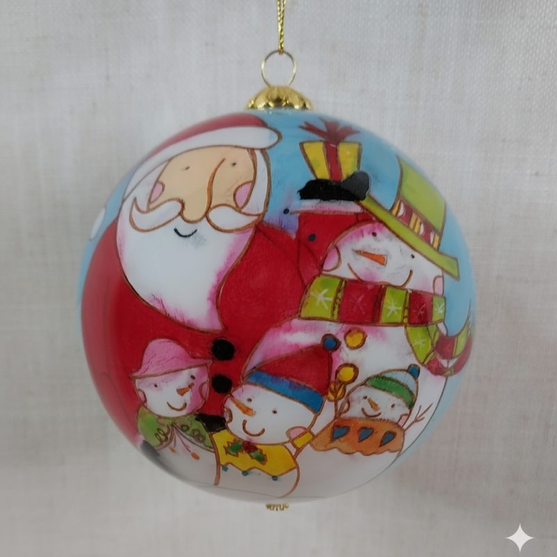 Pier 1 "Li Bien" Glass Ornament - Santa