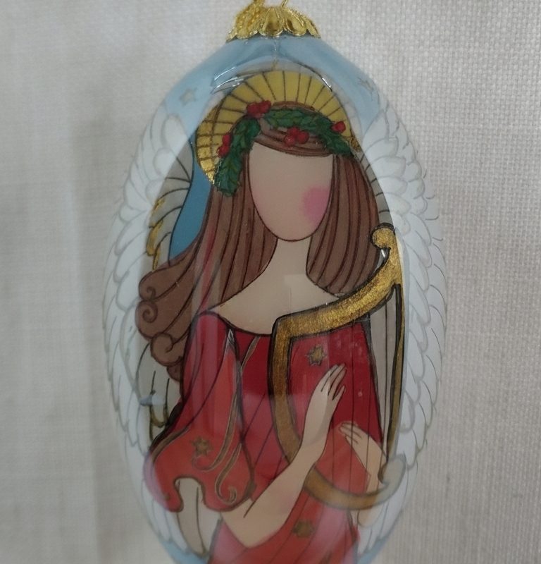 Pier 1 "Li Bien" Glass Ornament - Harp