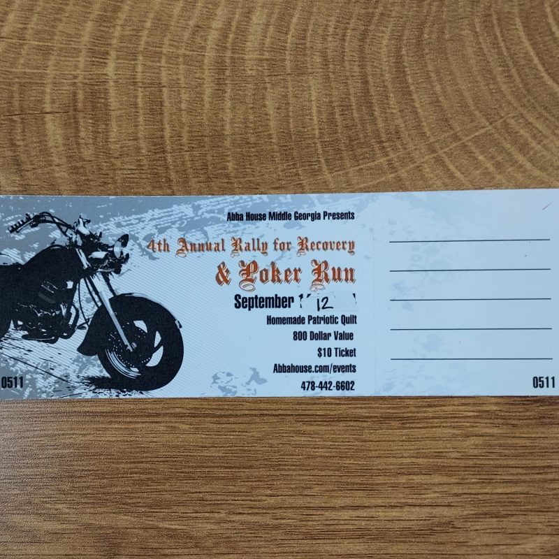 Rally for Recovery Quilt Raffle Ticket