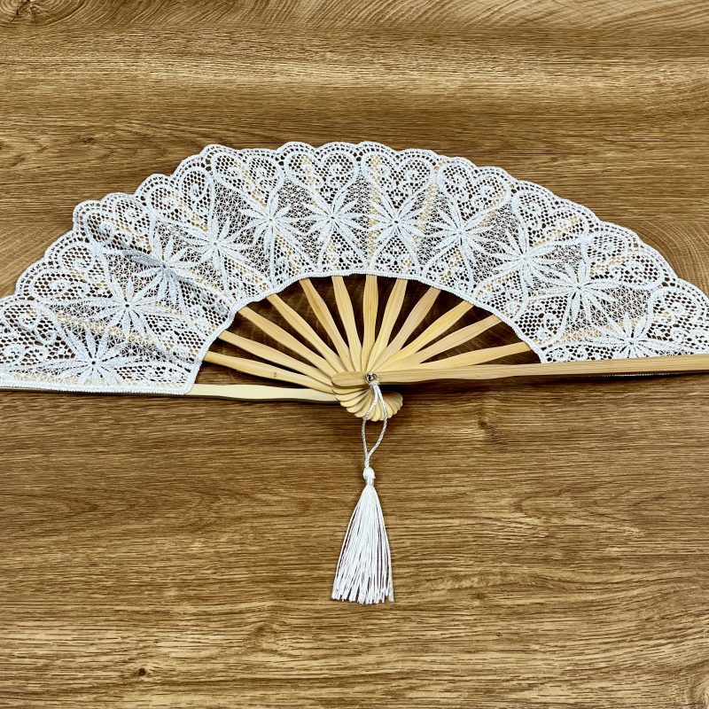 Battenburg Lace Folding Hand Fan
