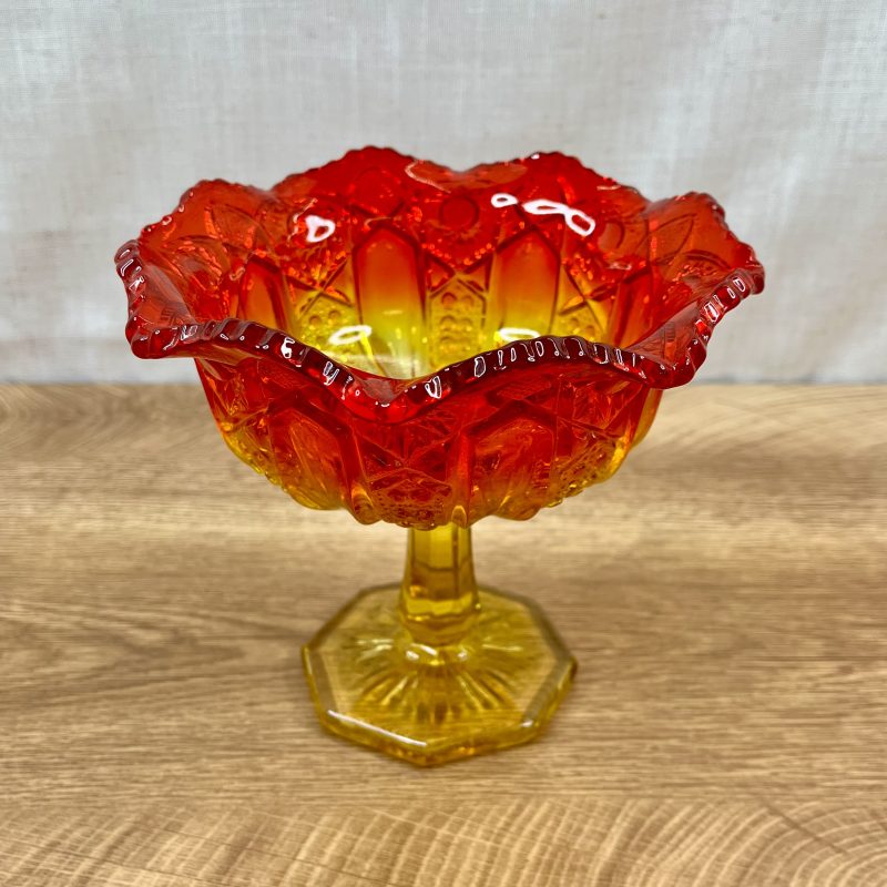 Quintec Amberina Pedestal Compote Dish