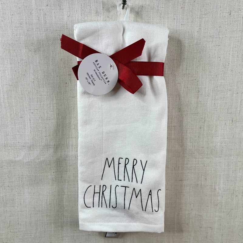 Rae Dunn "Merry Christmas" Kitchen Towel Set