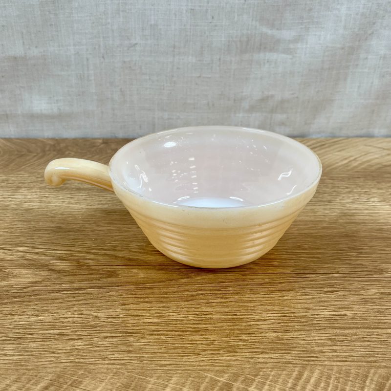 Fire-King "Peach Luster" Handled Soup Bowl
