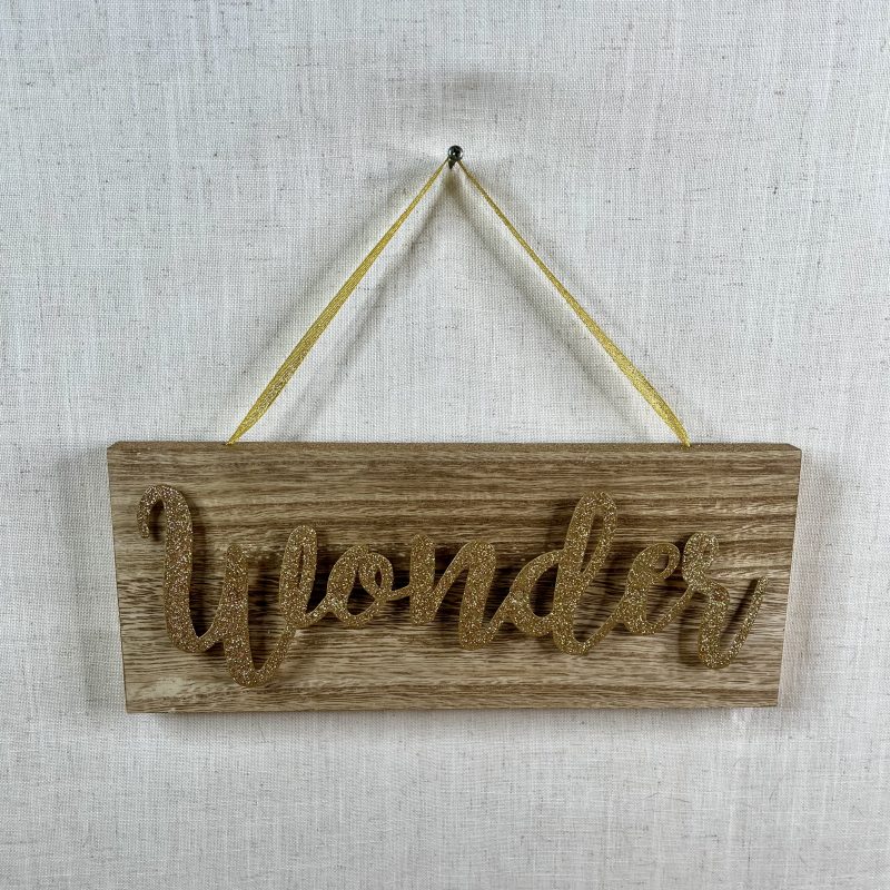 "Wonder" Hanging Sign