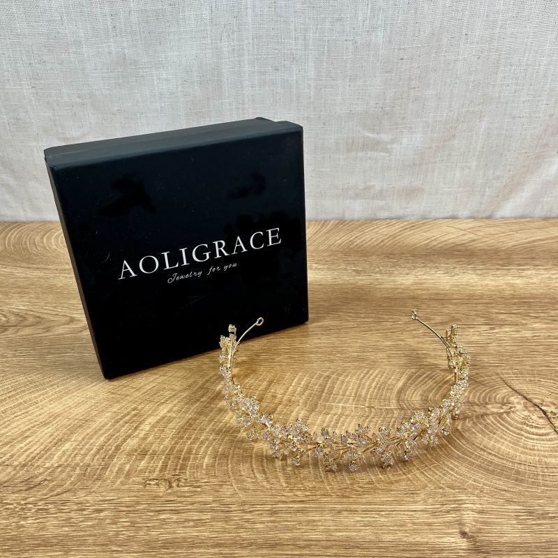 Aoligrace Gold Bridal Tiara