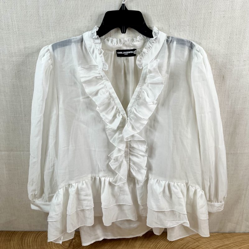 Karl Lagerfeld Ruffle-front Blouse (Women's XL)
