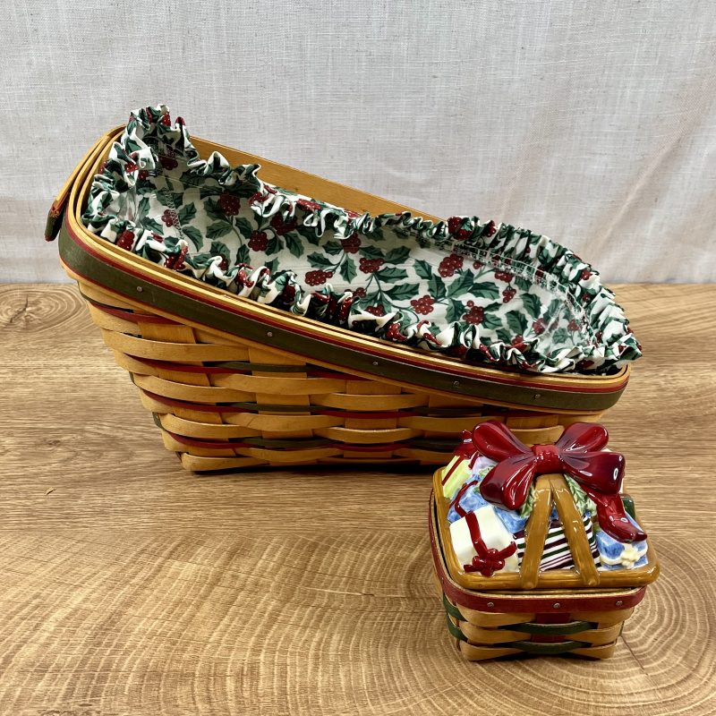 Longaberger Christmas Bread & Butter Servers