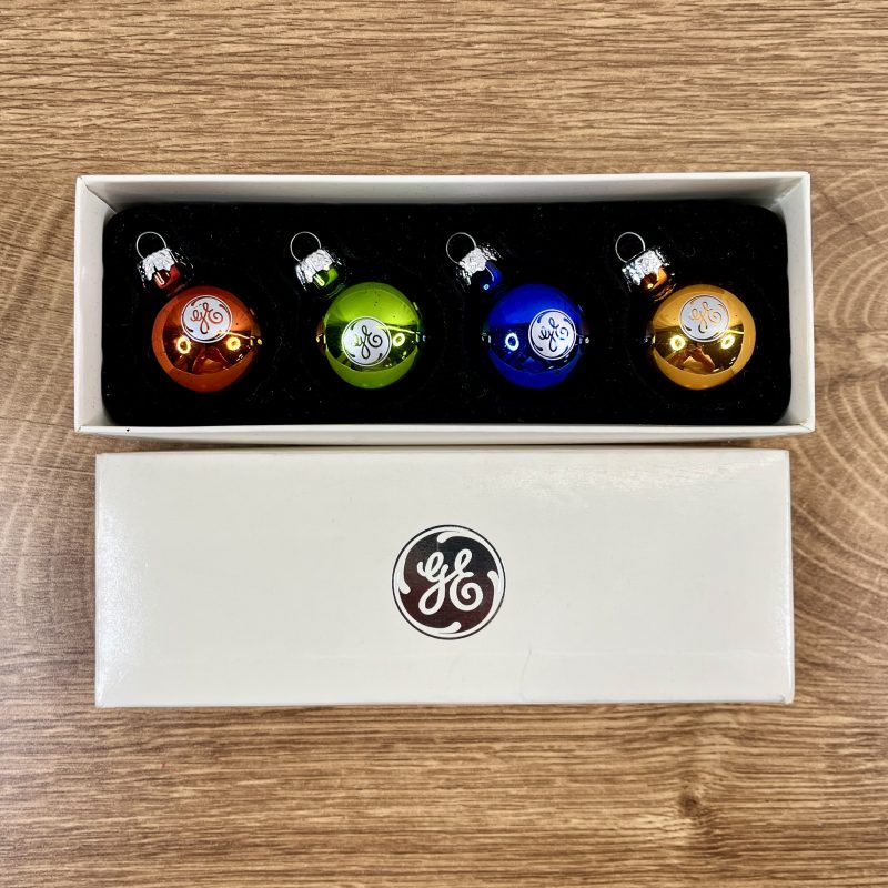 GE Mini Glass Ornament Set